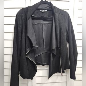William B Faux Suede Biker Jacket M